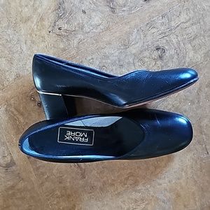 Vintage Frank More Black Leather Pumps Dress Shoes sz 7M